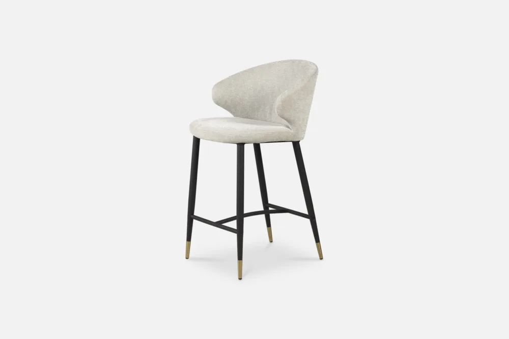 Chic beige fabric barstool, exuding understated elegance and versatility. Find your perfect neutral seating option at Bradfords, Auckland, New Zealand.