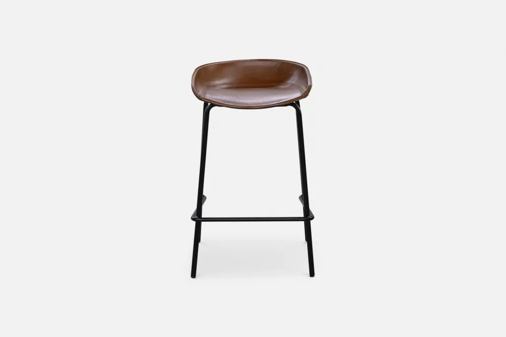 Luxurious Italian leather barstool, offering timeless elegance and durability. Elevate your dining experience with our premium leather seating options at Bradfords, Auckland, New Zealand.