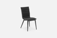 Sophisticated black fabric and black wood dining chair, adding a sleek and contemporary touch to your dining space. Purchase now at Bradfords, Auckland, New Zealand.