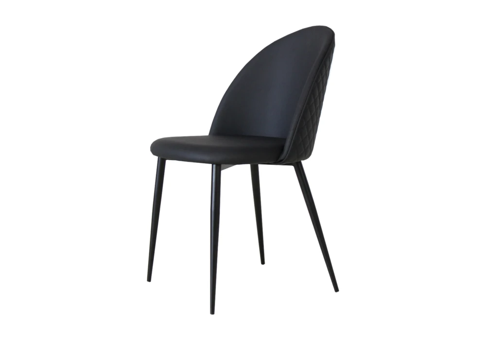 Sophisticated black leather dining chair, adding a sleek and contemporary touch to your dining space. Purchase now at Bradfords, Auckland, New Zealand.