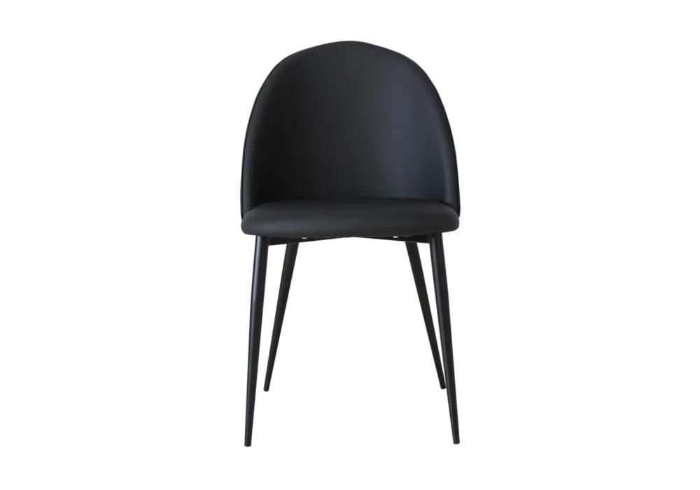 Sophisticated black leather dining chair, adding a sleek and contemporary touch to your dining space. Purchase now at Bradfords, Auckland, New Zealand.