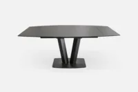 Black Metal Extension Dining Table: Contemporary black metal dining table, offering durability and style for your dining space. Discover our black metal table options at Bradfords, Auckland, New Zealand.