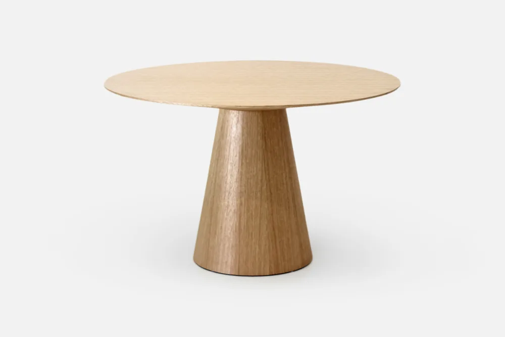 Natural Oak Round Dining Table: Timeless natural oak dining table, exuding warmth and character. Find your perfect oak table at Bradfords, Auckland, New Zealand.