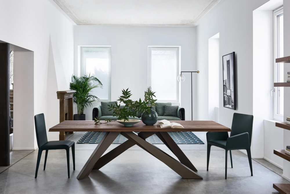 Timber Top Dining Table: "Classic timber top dining table, offering a natural and versatile centrepiece for your dining area. Find your ideal timber top table at Bradfords, Auckland, New Zealand.