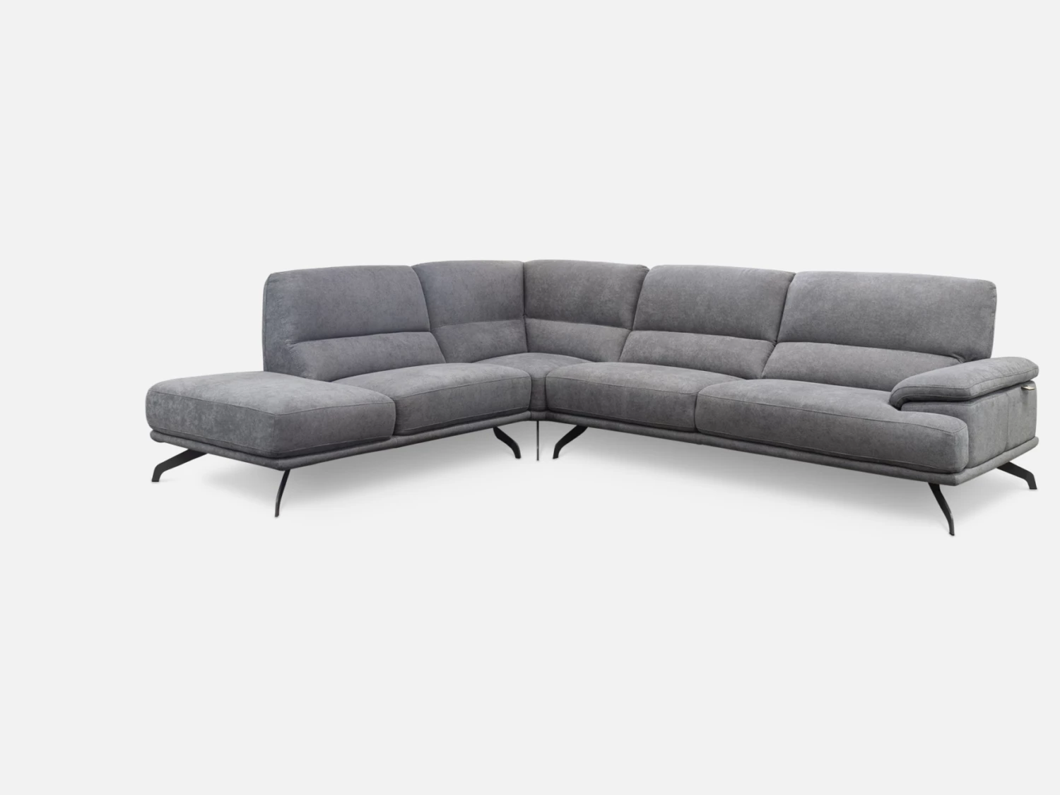 Grey Fabric Cubo Rosso Sofa Couch Corner Chaise