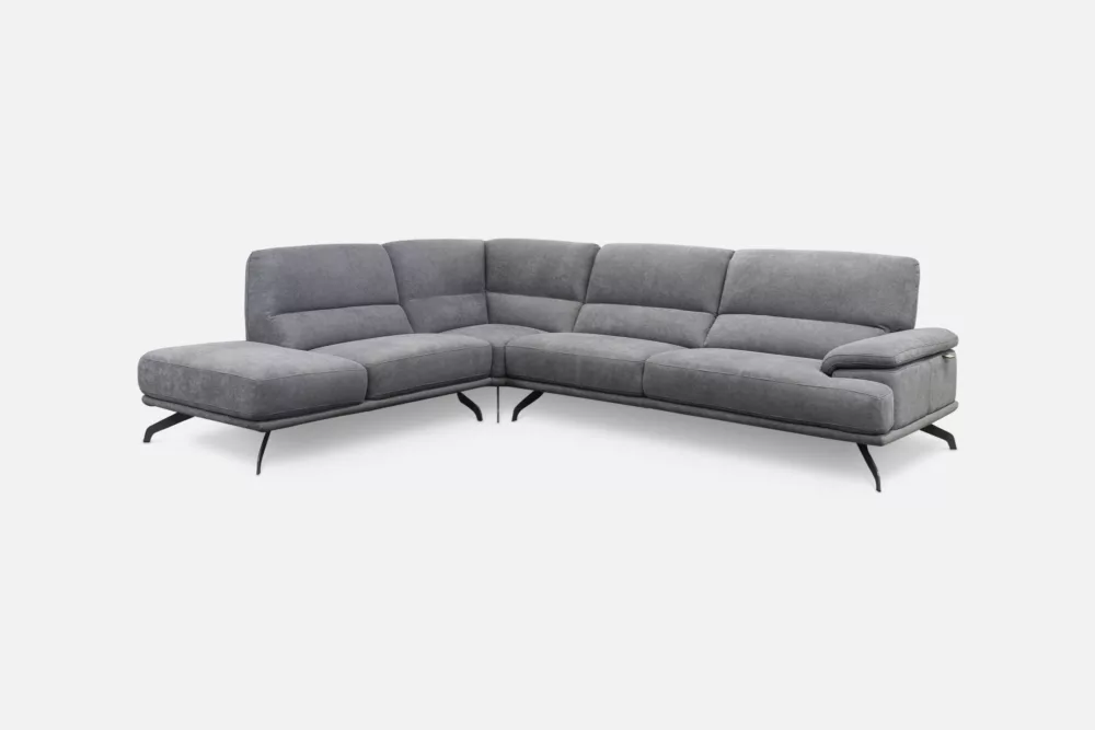 Grey Fabric Cubo Rosso Sofa Couch Corner Chaise