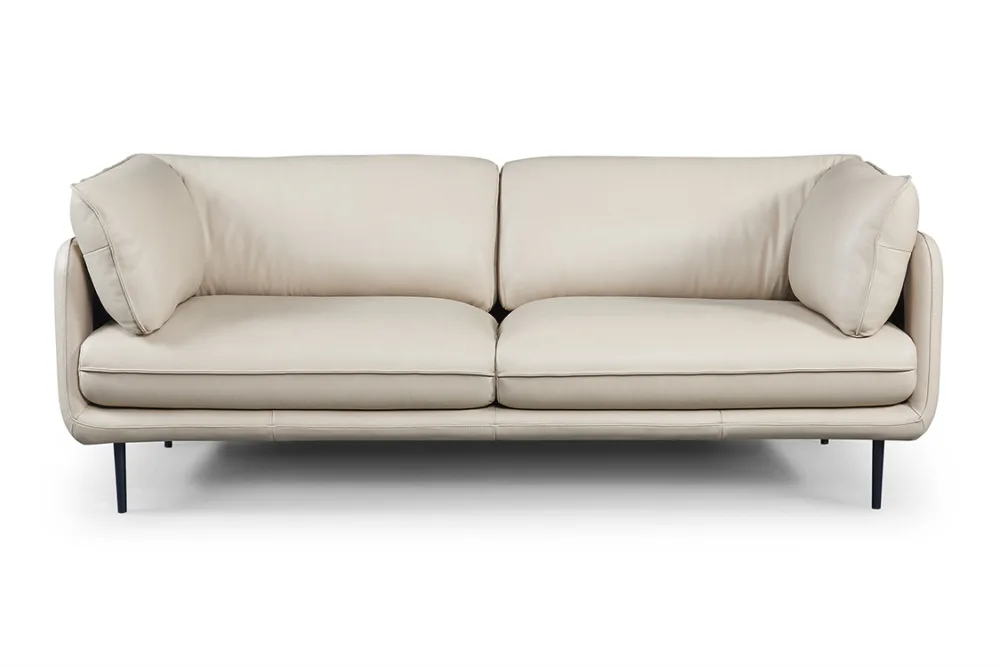 CLARA sofa or couch, available in luxurious full-aniline leather or soft fabric, offering refined style and comfort. Customisable for a timeless, elegant look, this couch is perfect for adding sophistication to any living space. Ideal for searches related to leather sofas, fabric couches, custom sofas, and stylish living room furniture.